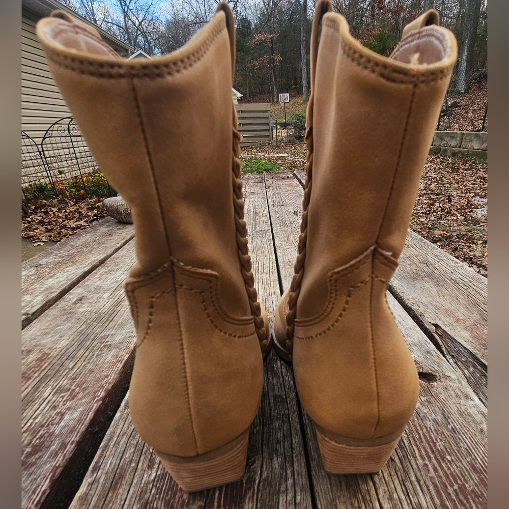 DV by Dolce Vita Tan Braided Western Ankle Boots - Picture 5 of 8